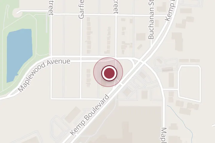 Street map around 3606 Grant St Ste e, Wichita Falls, with a pin at Which Wich