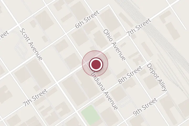 Street map around 701 Indiana Ave, Wichita Falls, with a pin at Wichita Falls Brewing Company