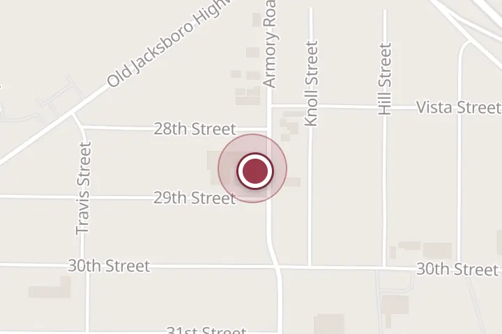 Street map around 2800 Armory Rd, Wichita Falls, with a pin at Wichita Falls Clinic