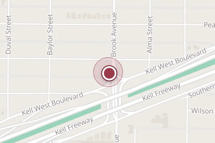 Street map around 2100 Brook Ave, Wichita Falls, with a pin at Wichita Falls Dental