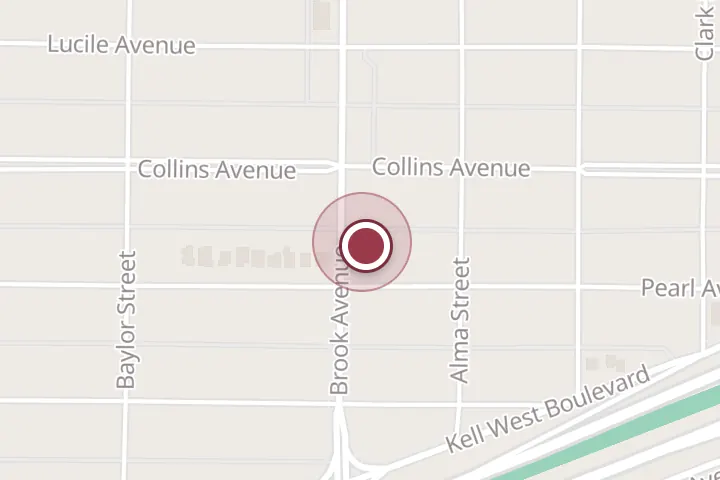 Street map around 1807 Brook Ave, Wichita Falls, with a pin at Wichita Sash and Garage Door