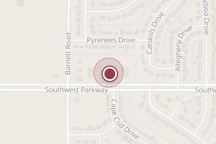 Street map around 5314 Southwest Pkwy, Wichita Falls, with a pin at Wichita Valley Landscape
