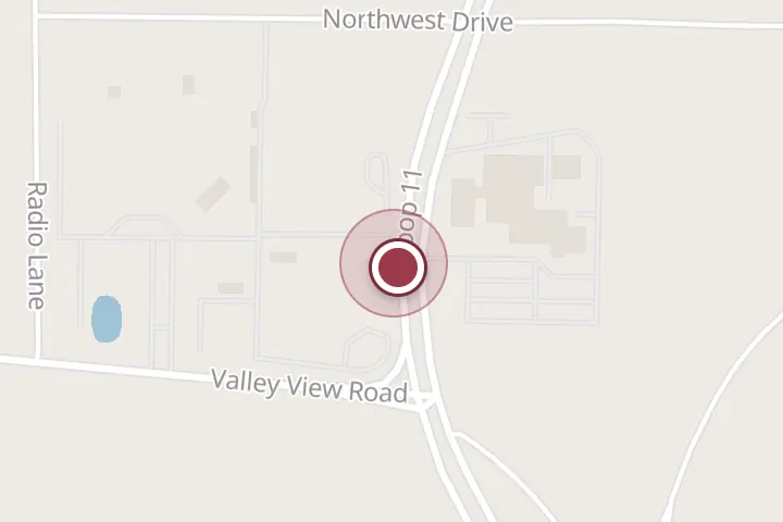 Street map around 302 TX-11 Loop, Wichita Falls, with a pin at Wichita Valley Rehabilitation: Gebreyohanns Mehari MD