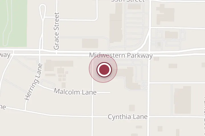 Street map around 1501 Midwestern Pkwy #118a, Wichita Falls, with a pin at Wow Donuts