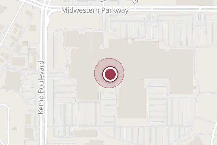 Street map around 3111 Midwestern Pkwy #345, Wichita Falls, with a pin at Zumiez